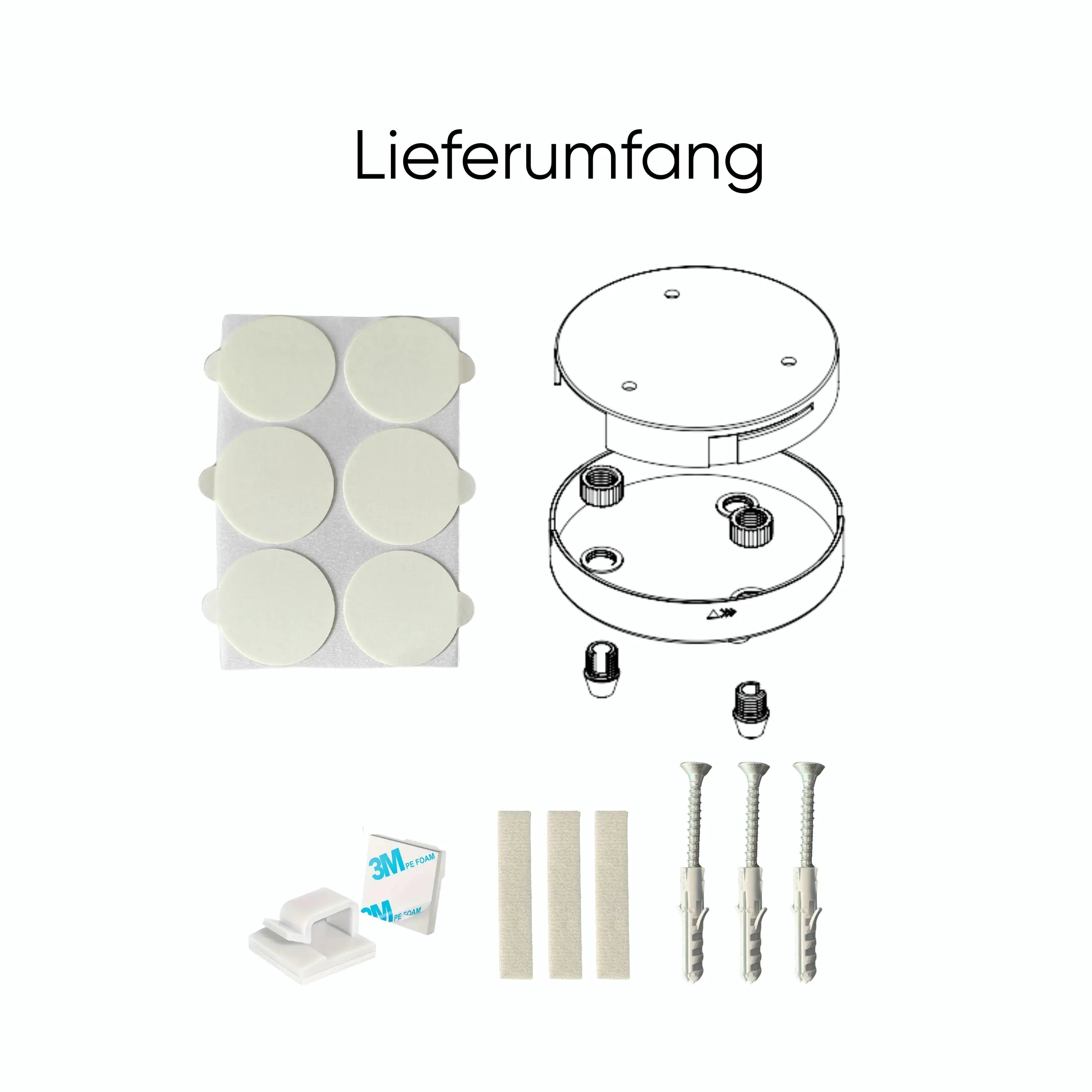 Runder 7-fach-Baldachin kompatibel mit Sternsystem A1/A1E (200 mm, Höhe 30 mm) Lunalume