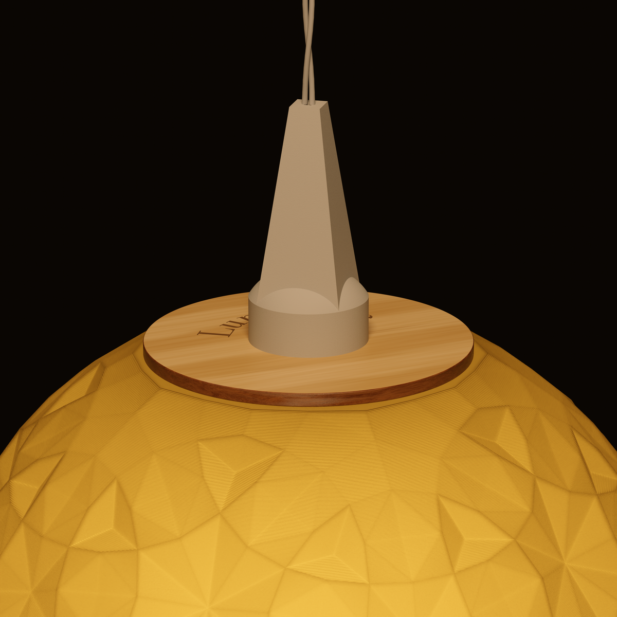 Orb • Luna – Detail Aufhängung, beleuchtet
