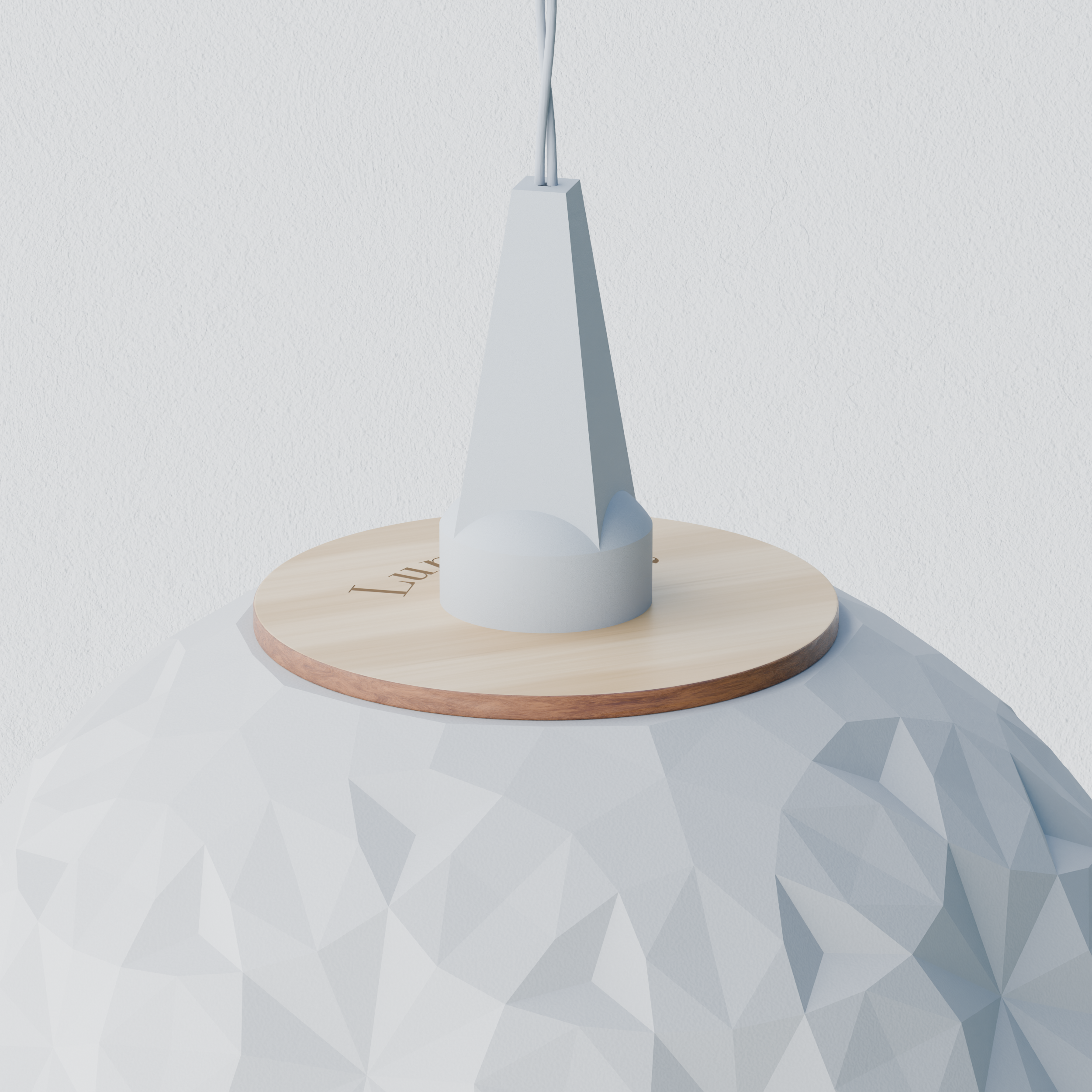 Orb • Luna – Detail Holzdeckel und Aufhängung