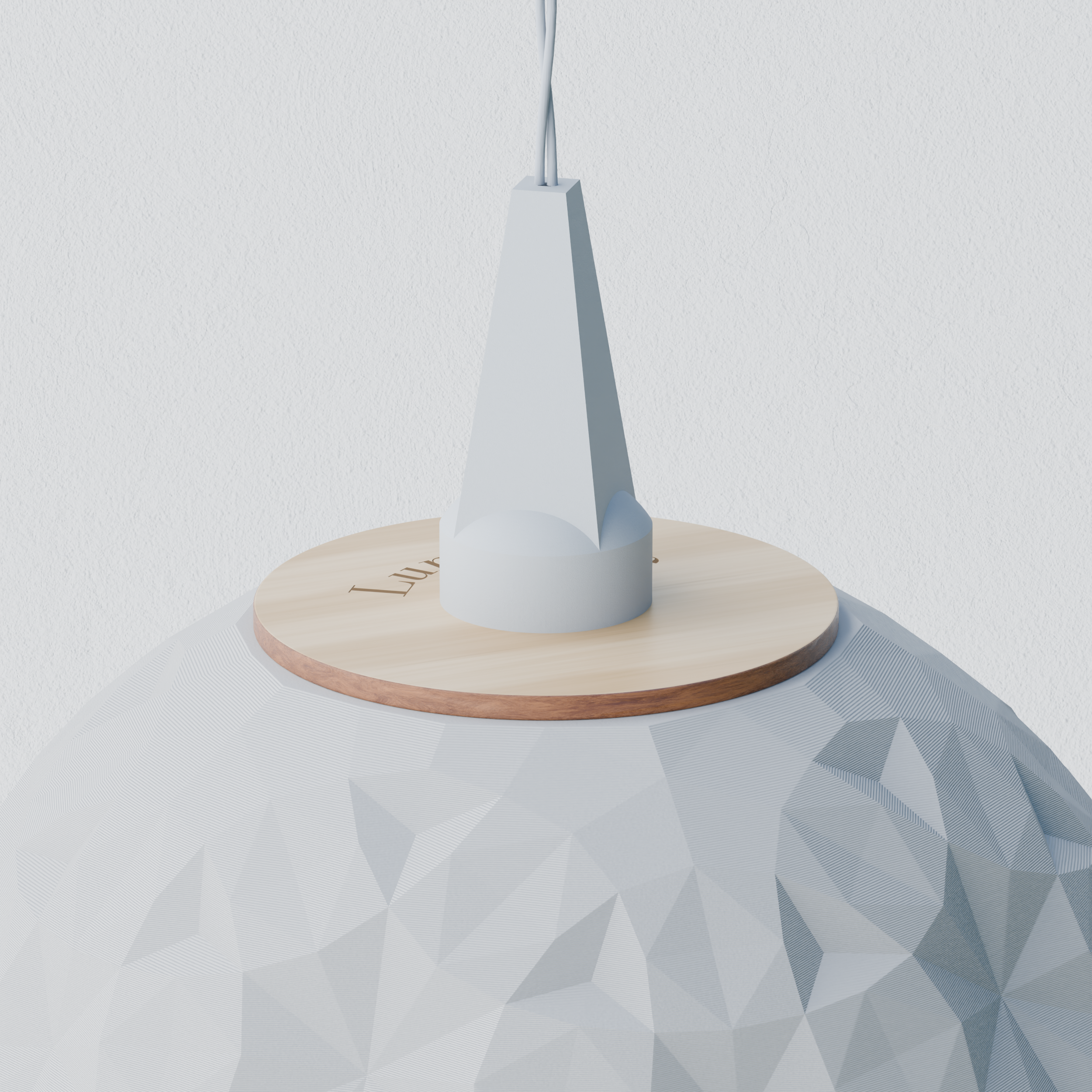 Orb • Luna – Detail Holzdeckel und Aufhängung