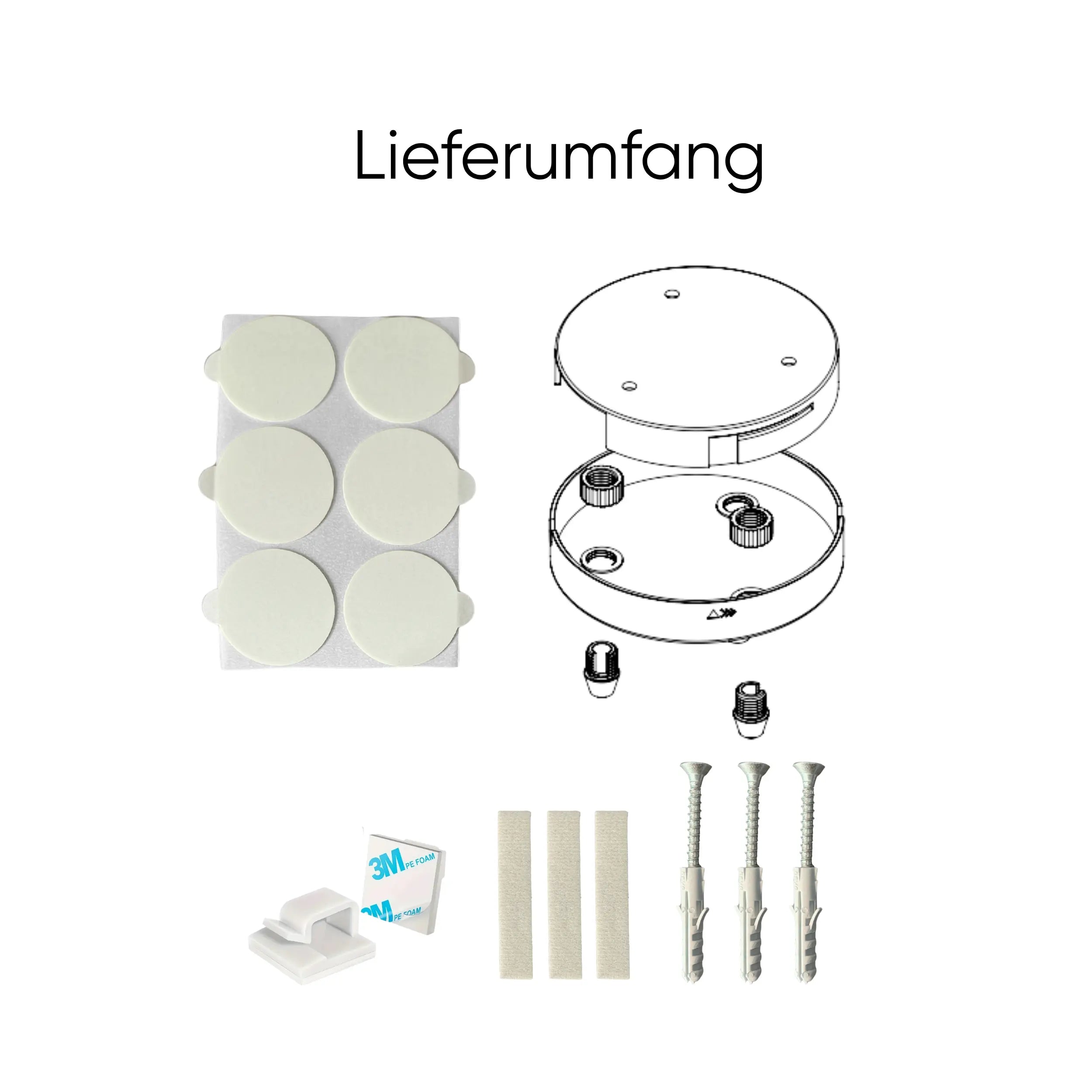 Runder 3-fach-Baldachin kompatibel mit Sternsystem A1/A1E (125 mm, Höhe 30 mm) Lunalume