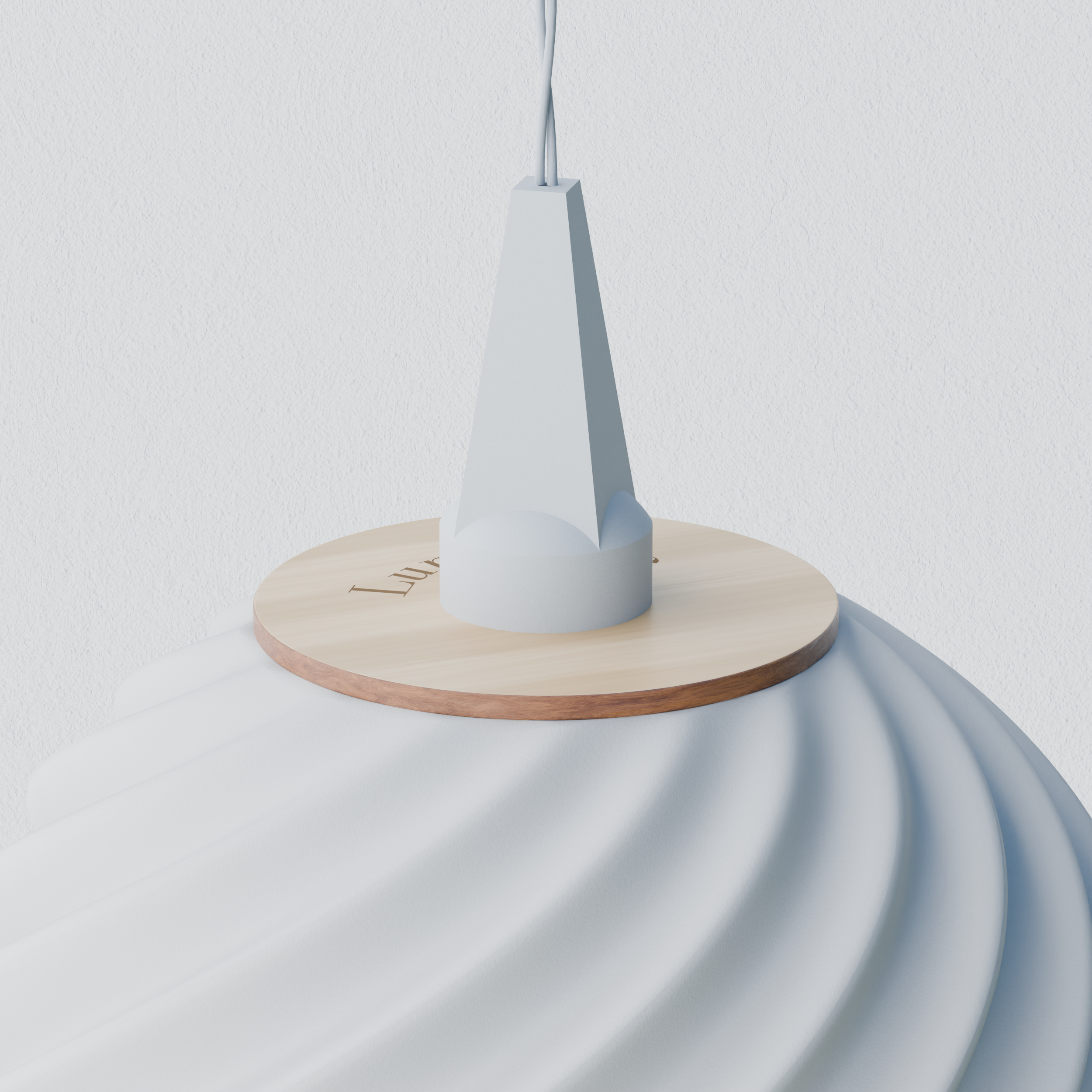 Orb • Crema – Detail Holzdeckel und Aufhängung