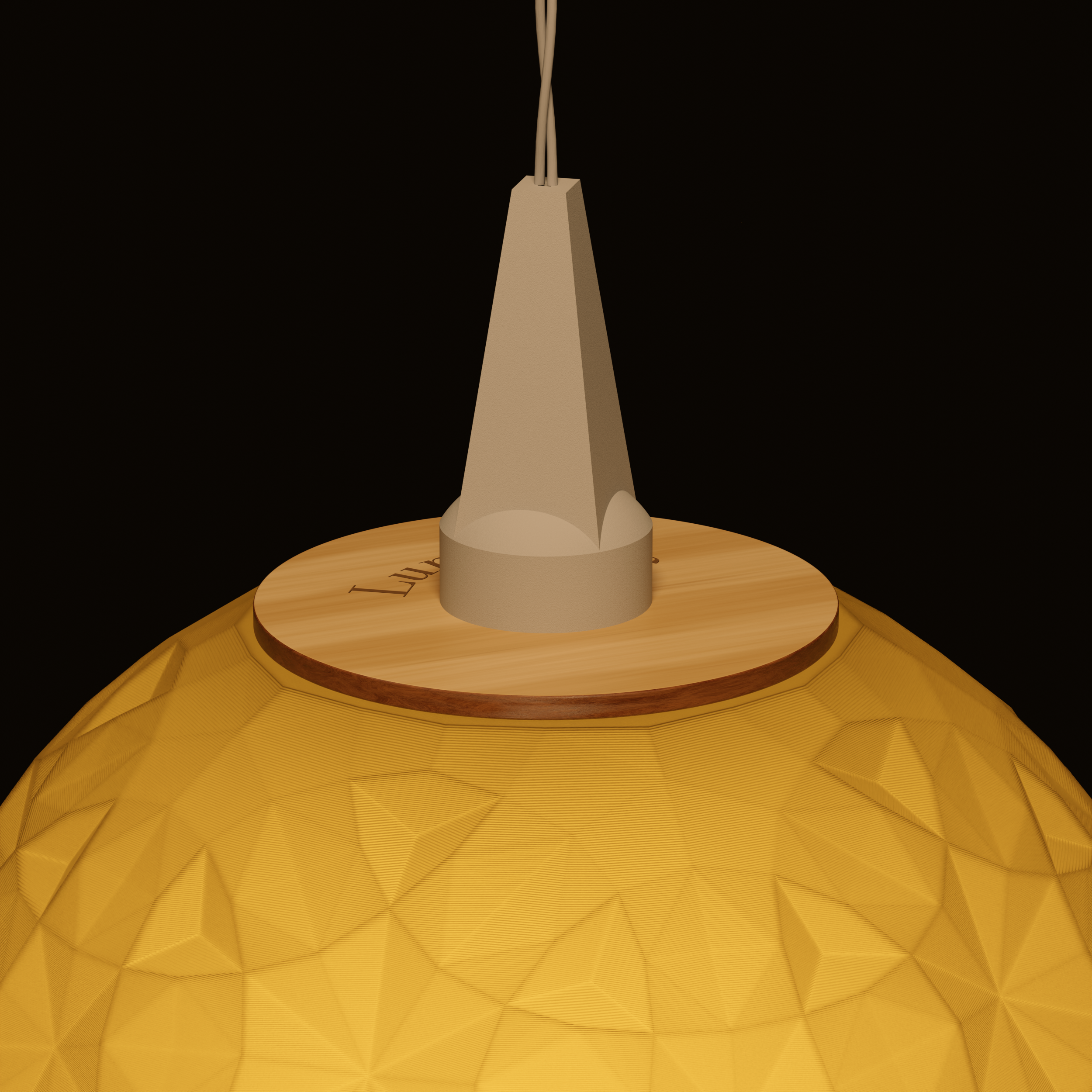 Orb • Luna – Detail Aufhängung, beleuchtet