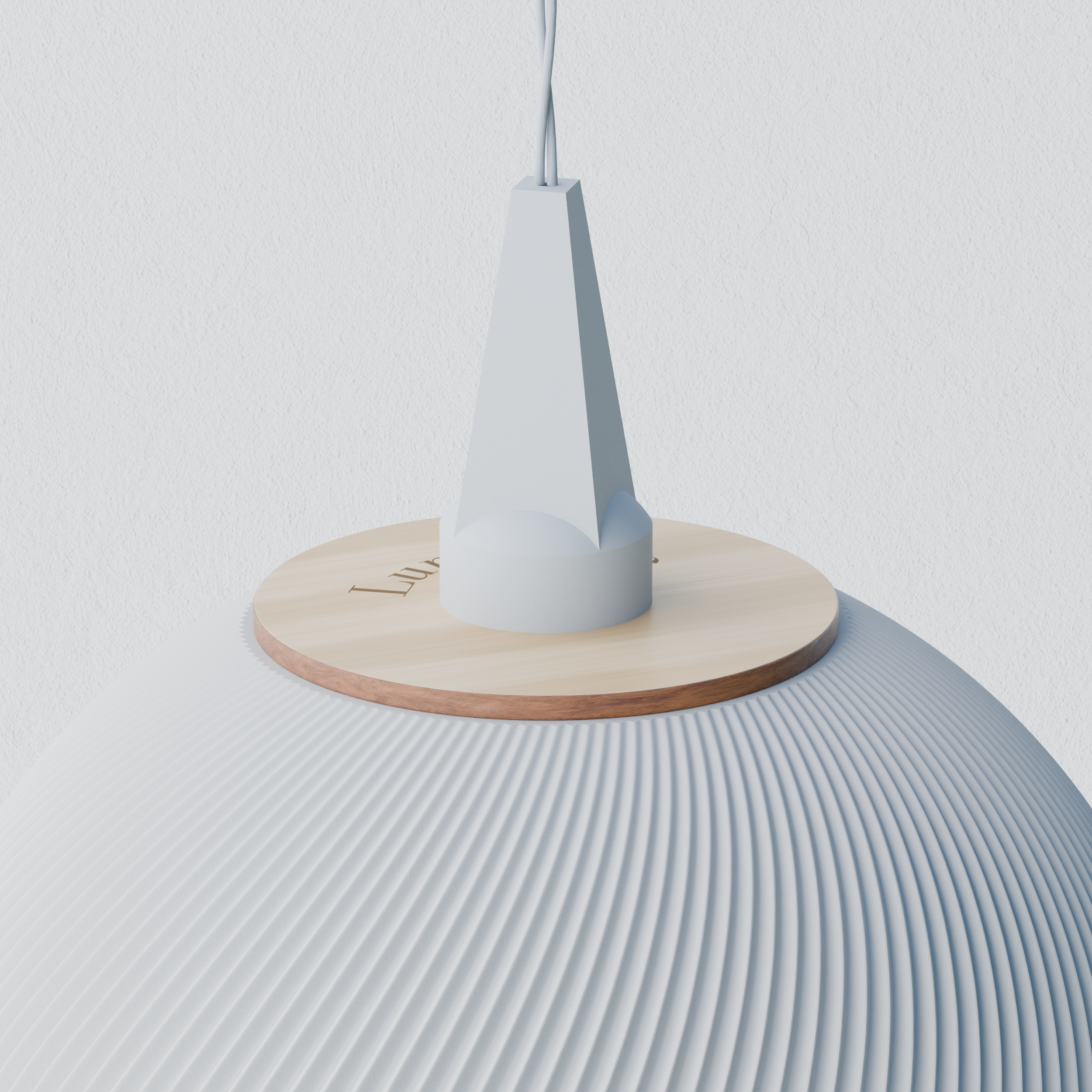 Orb • Rivella – Detail Holzdeckel und Aufhängung